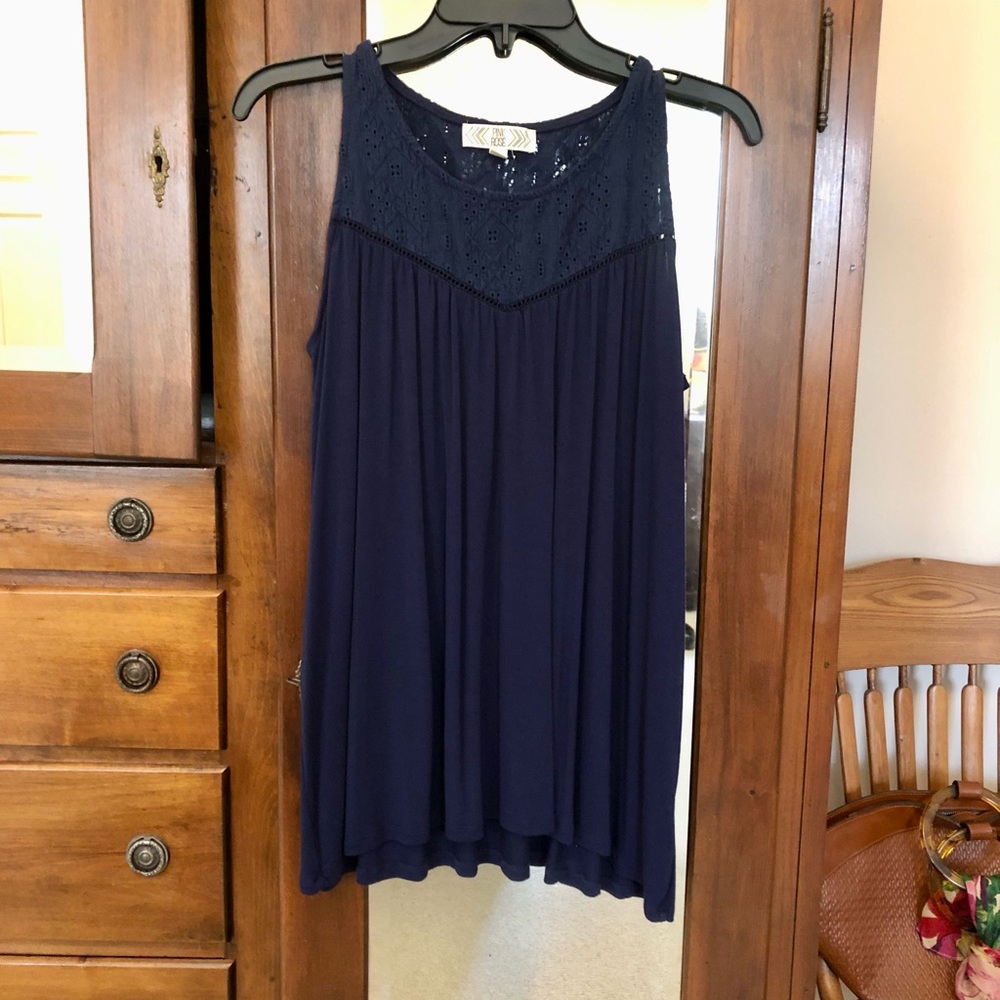 Navy Sleeveless Top